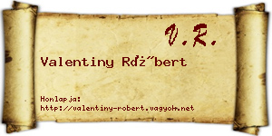 Valentiny Róbert névjegykártya